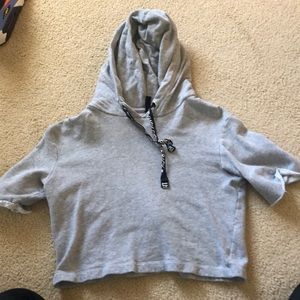 Grey crop top hoodie